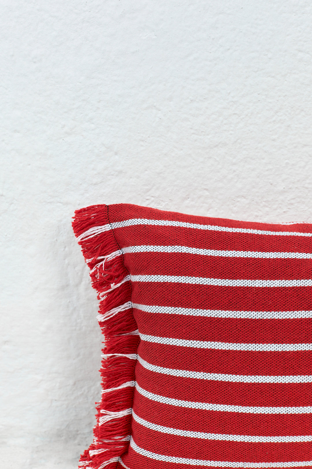 Funda cojín rayas granada rojo 30cmx45cm