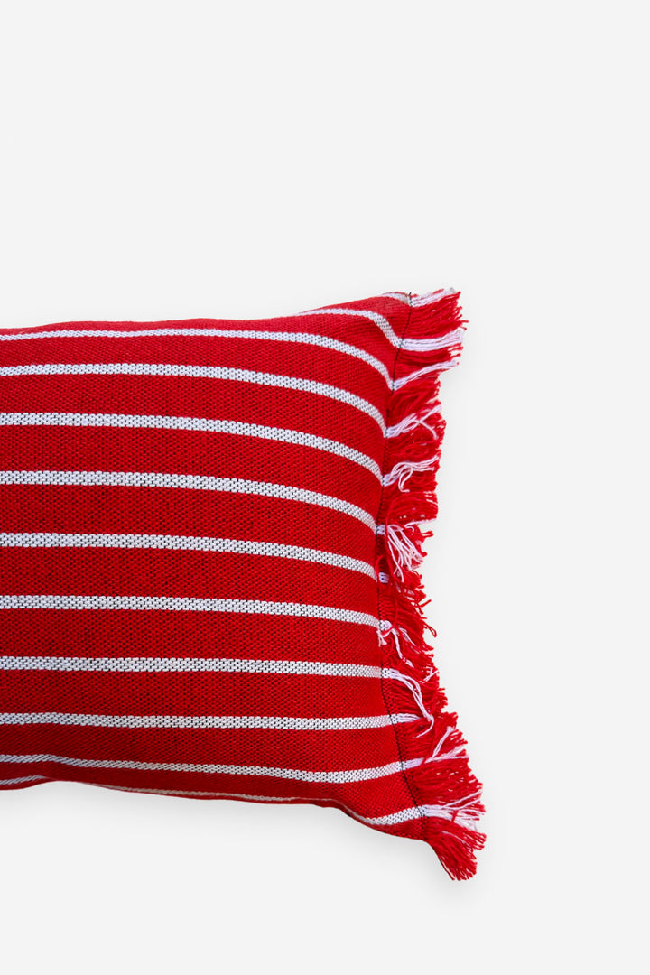 Funda cojín rayas granada rojo 30cmx45cm