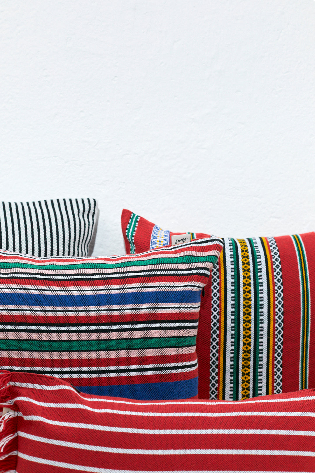 Funda cojín rayas granada rojo 30cmx45cm