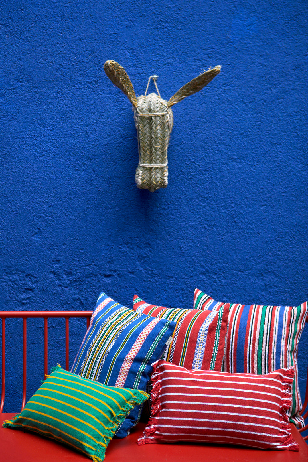 Funda cojín rayas granada rojo 30cmx45cm