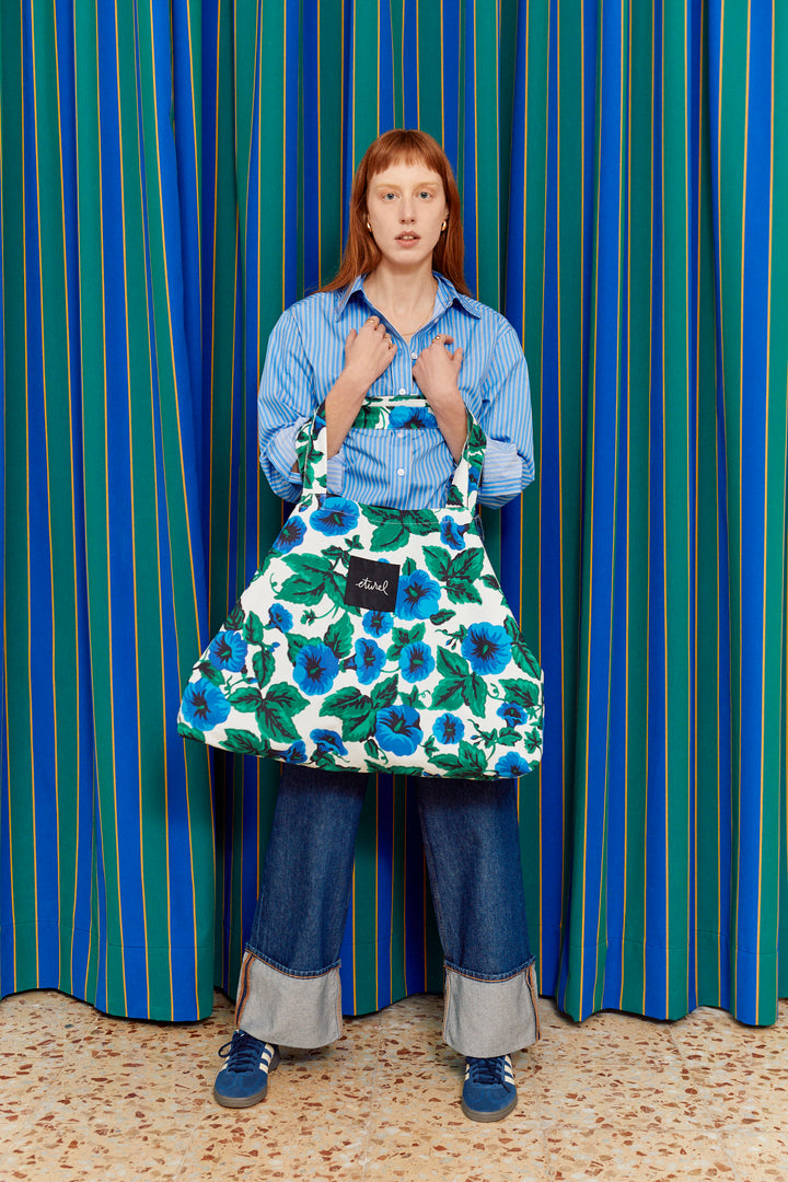 Bolso shopper maxi lona toldo flores