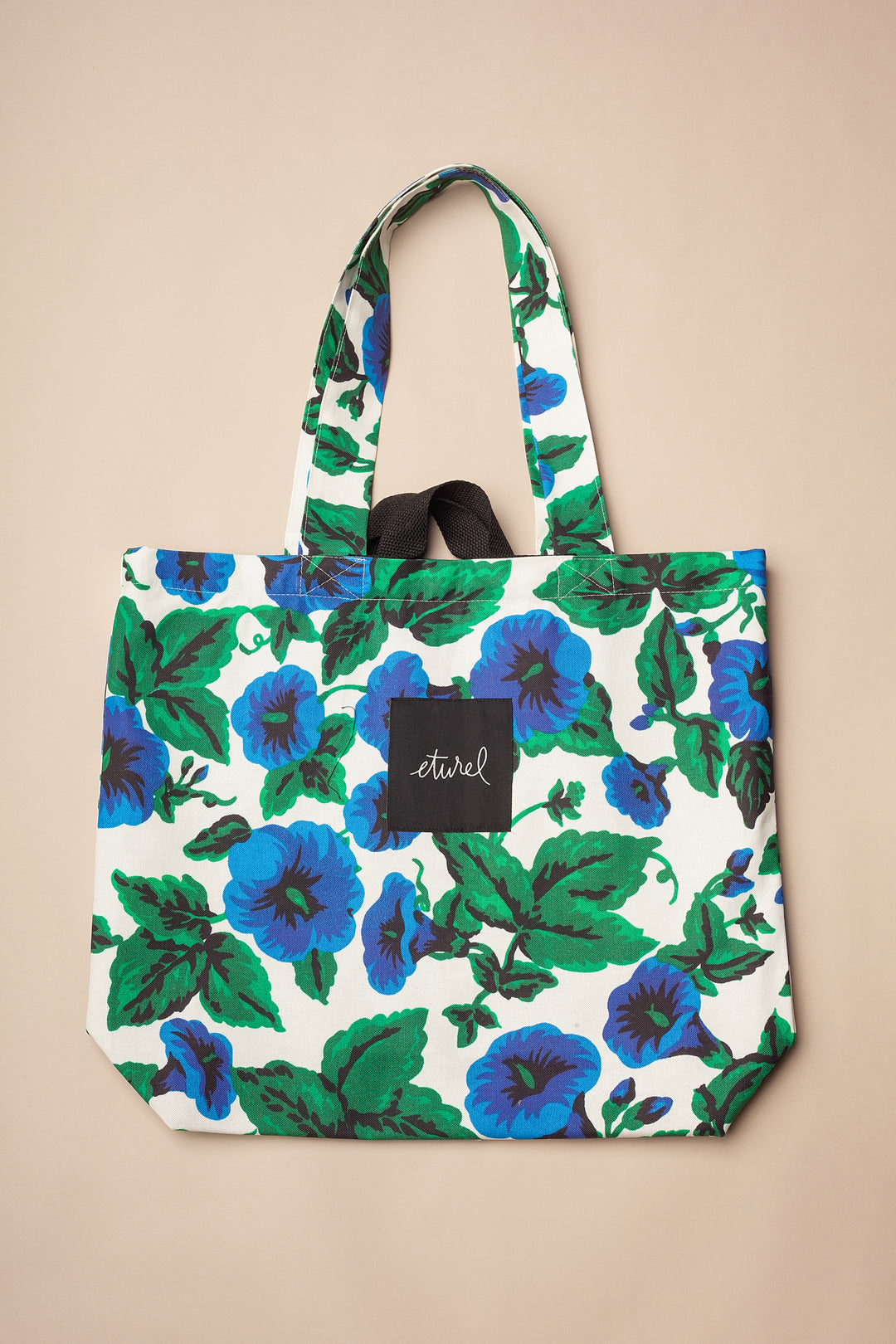 Bolso tote lona toldo flores