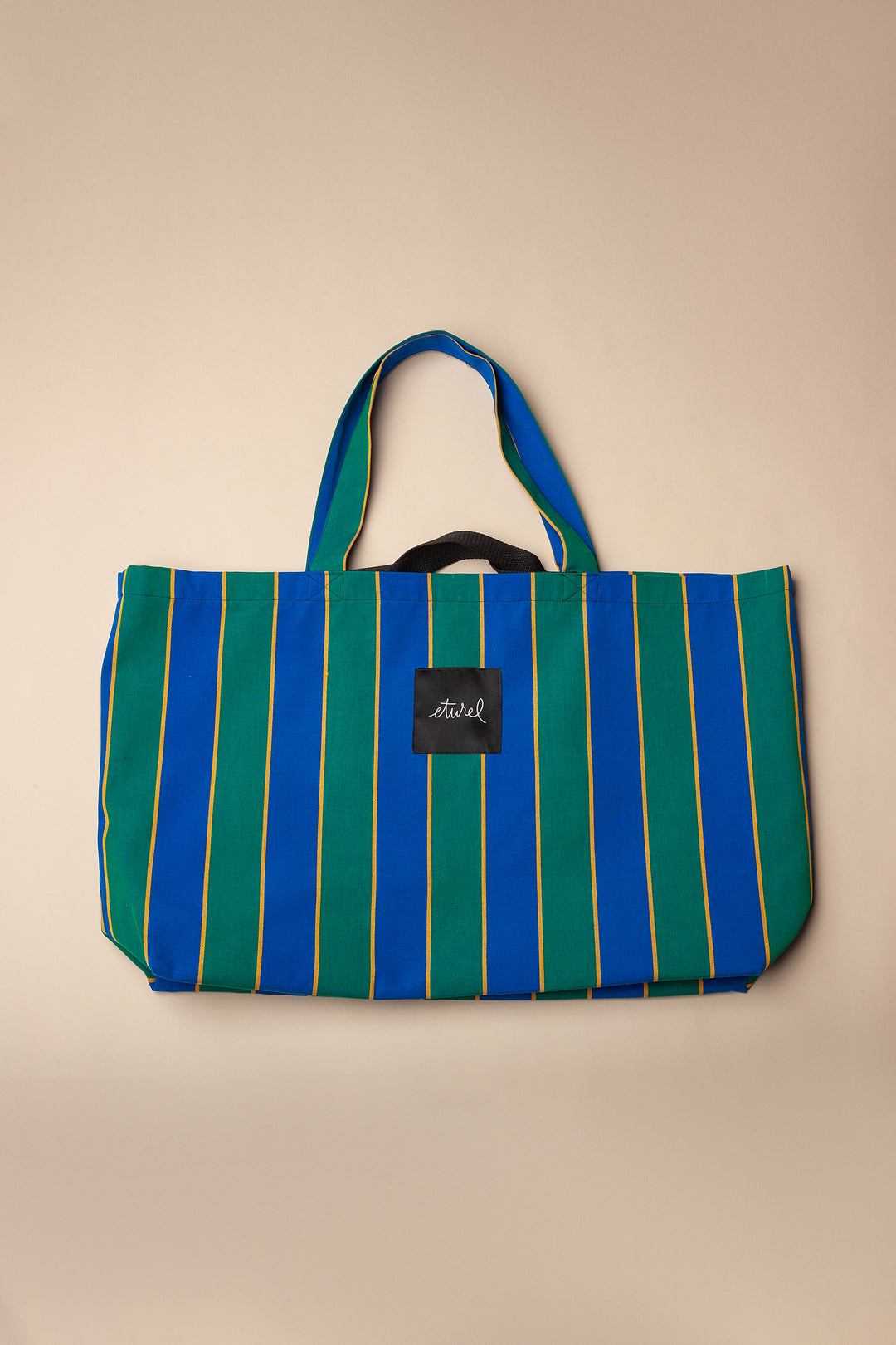 Bolso shopper maxi lona toldo rayas