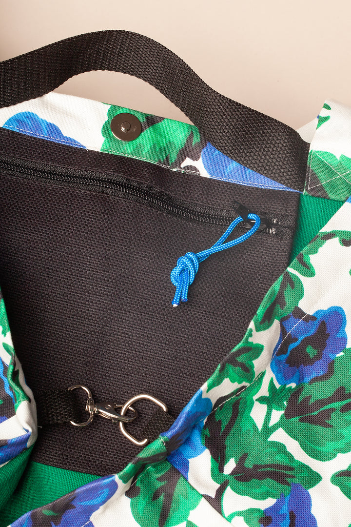 Bolso shopper maxi lona toldo flores