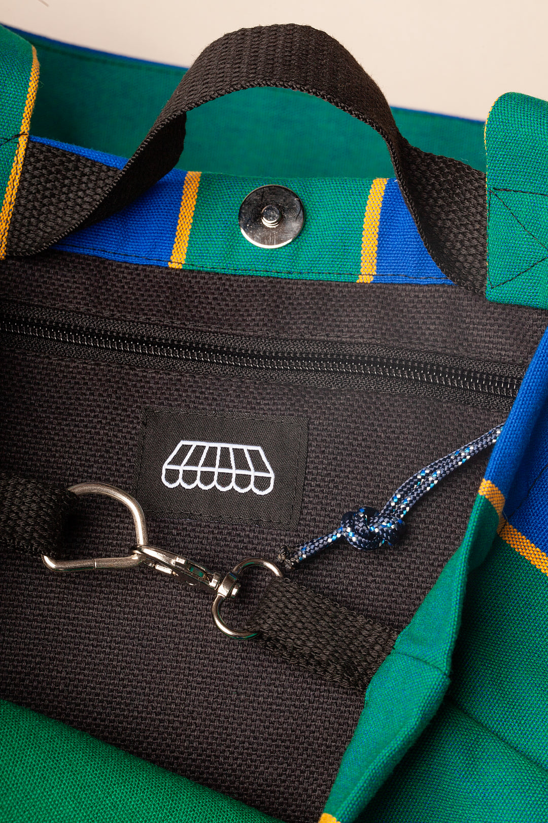 Bolso shopper maxi lona toldo rayas