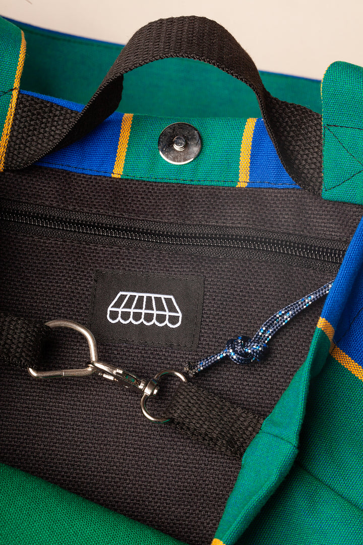 Bolso shopper maxi lona toldo rayas