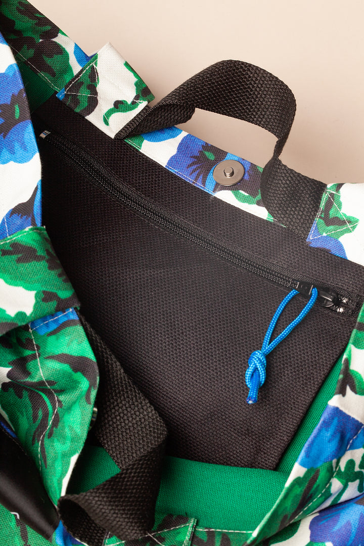 Bolso tote lona toldo flores