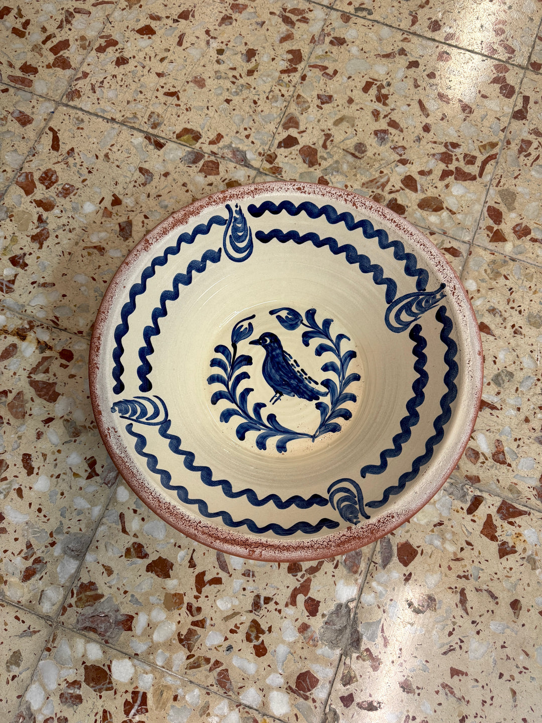 Lebrillo crema azul