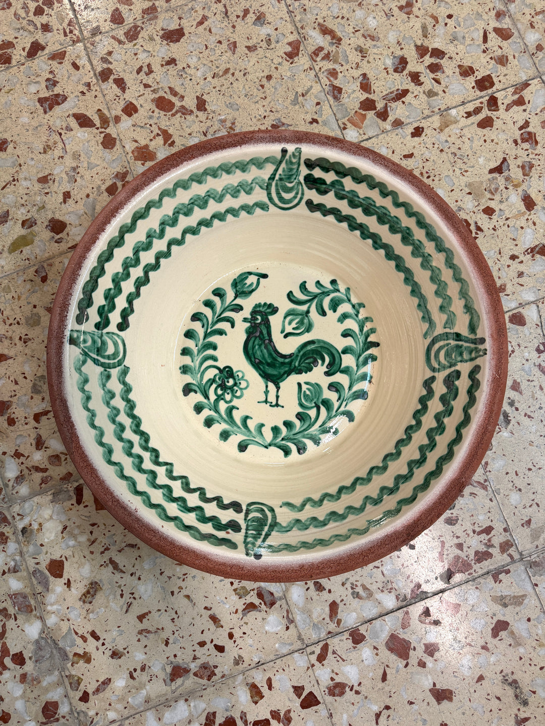 Lebrillo crema verde