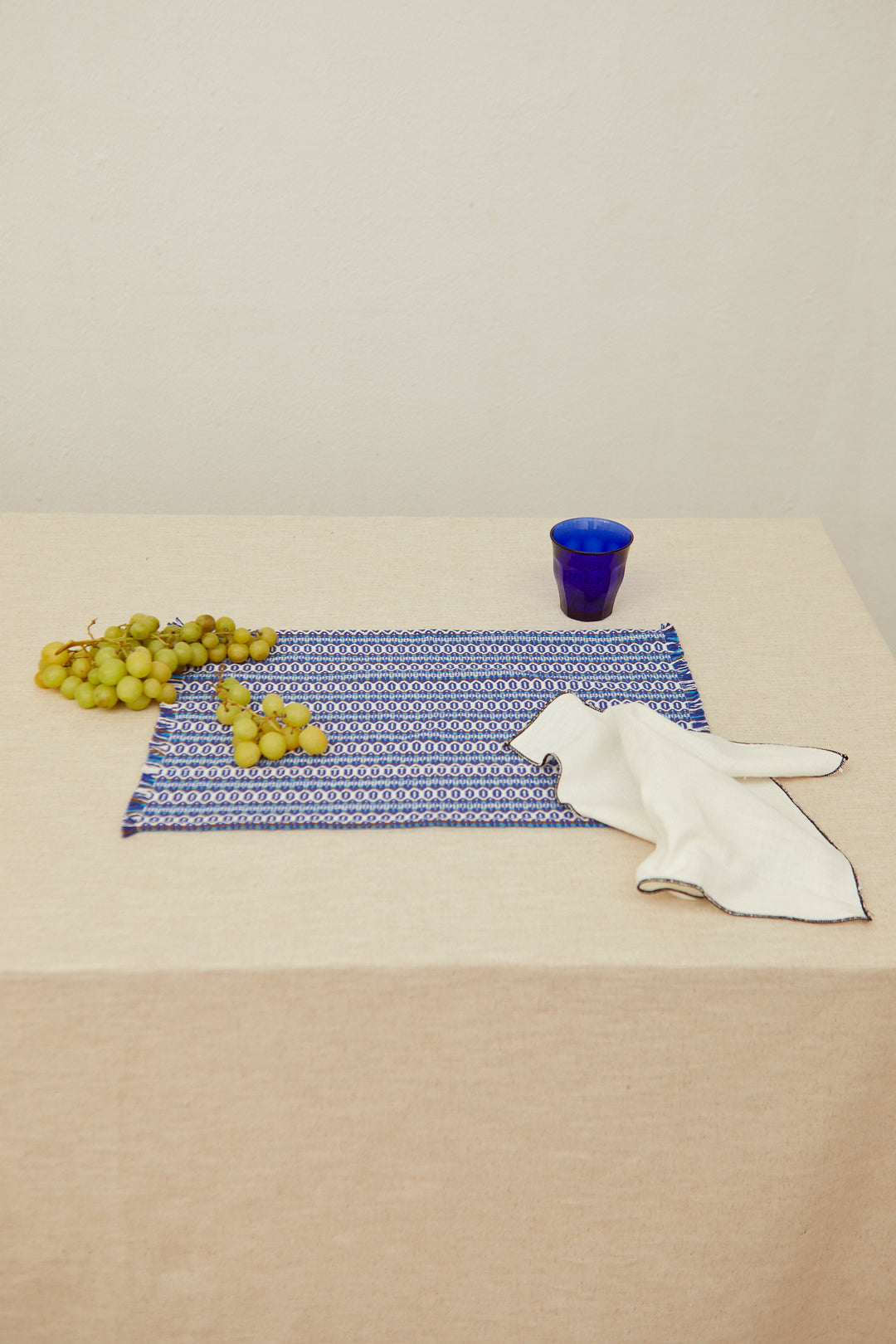 Mantel individual ojo de perdiz azul retro (pack de 2)