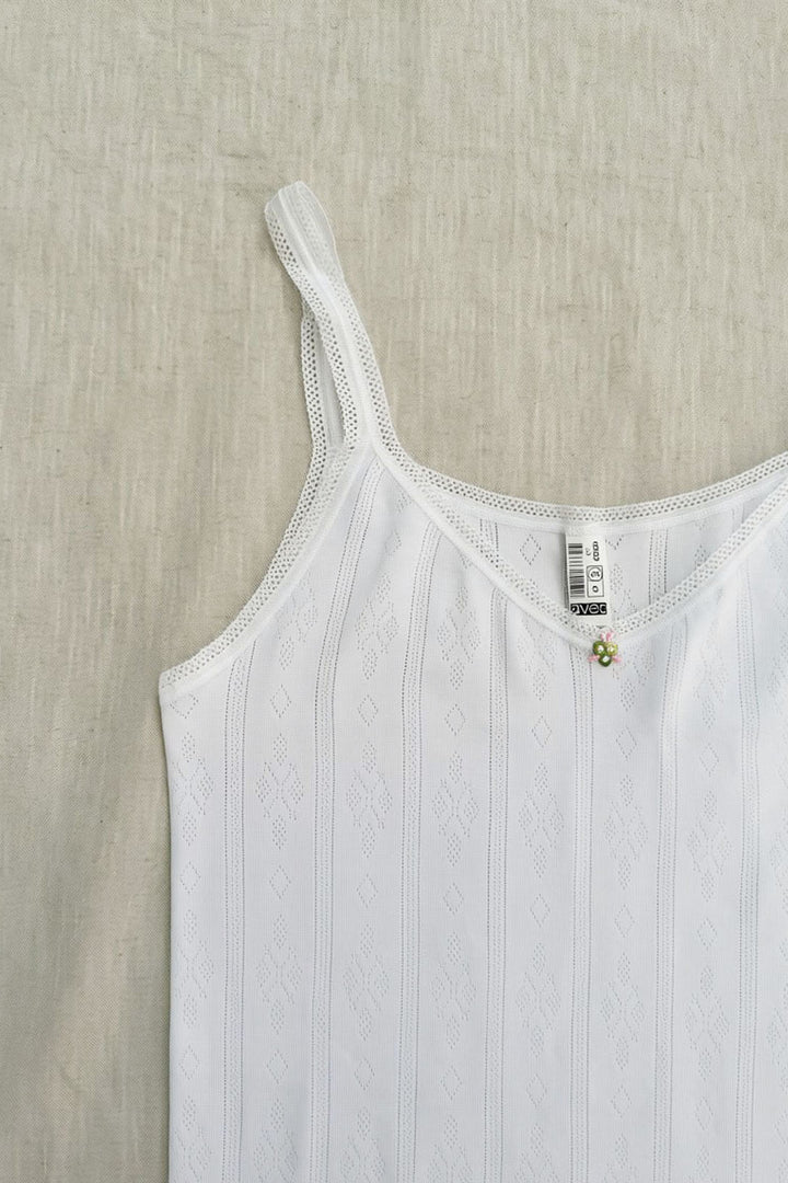 Camiseta tirantes de algodón jacquard