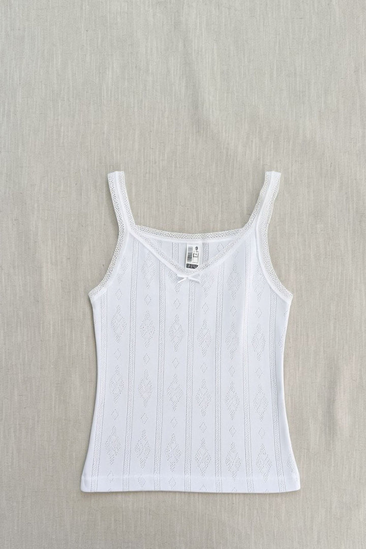 Camiseta niña de algodón jacquard