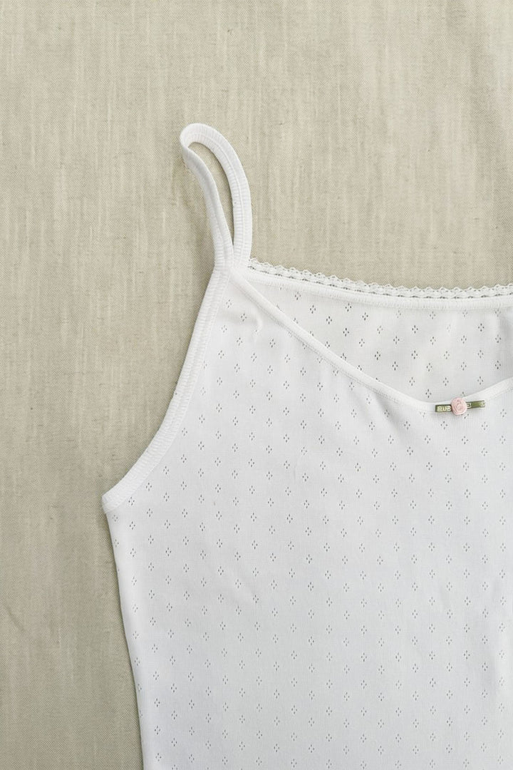 Camiseta tirantes de algodón pointelle