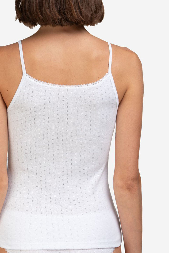 Camiseta tirantes de algodón pointelle