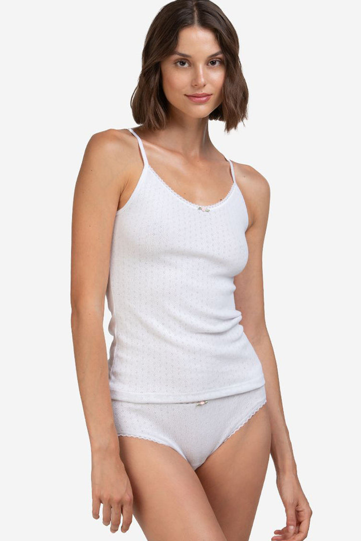 Camiseta tirantes de algodón pointelle