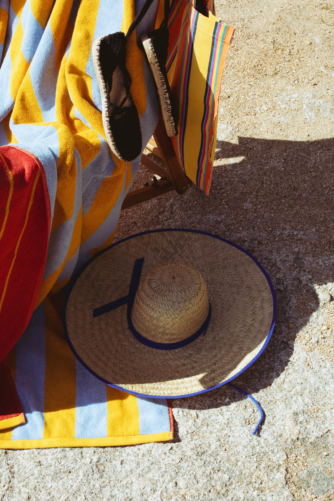 Toalla playa reversible amarillo y celeste
