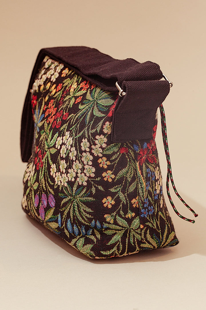 Bolso bandolera tejido jacquard margaritas