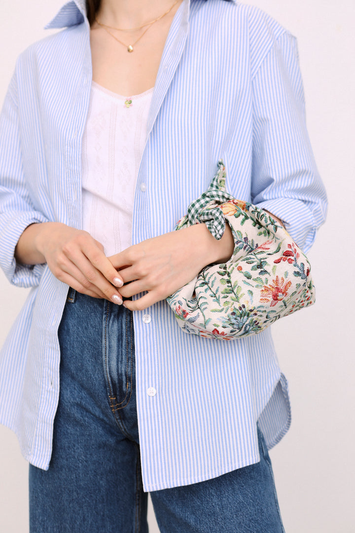 Bolso mano anudado tejido azaleas