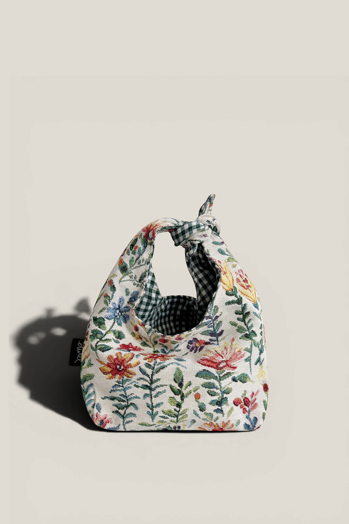Bolso mano anudado tejido azaleas