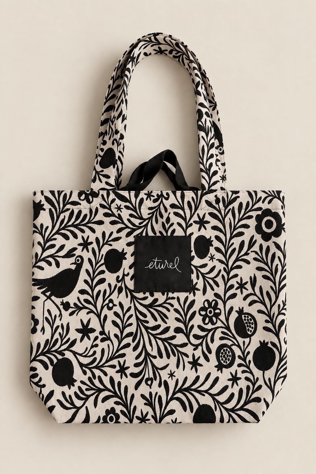 Tote bag jacquard granaíno beige