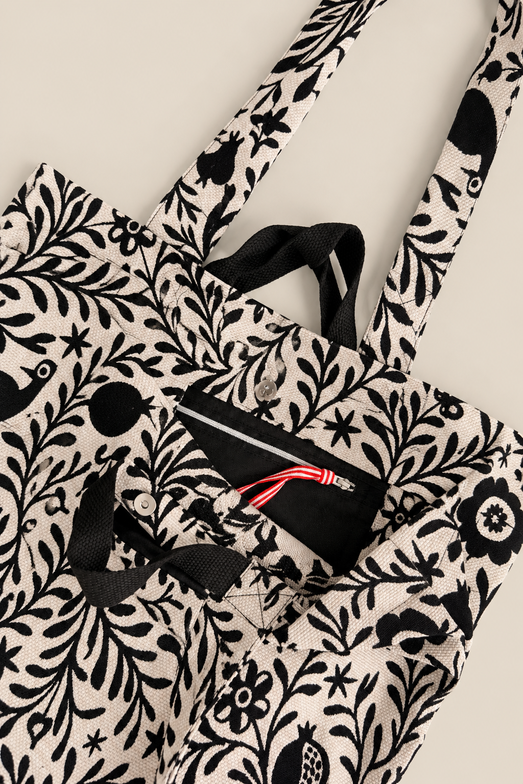 Tote bag jacquard granaíno beige