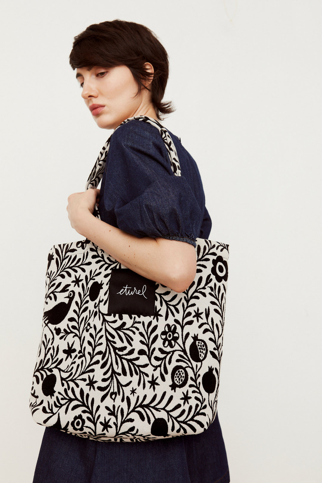 Tote bag jacquard granaíno beige