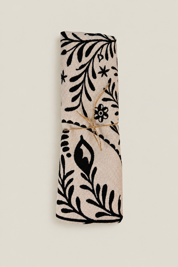 Camino de mesa jacquard granaíno beige
