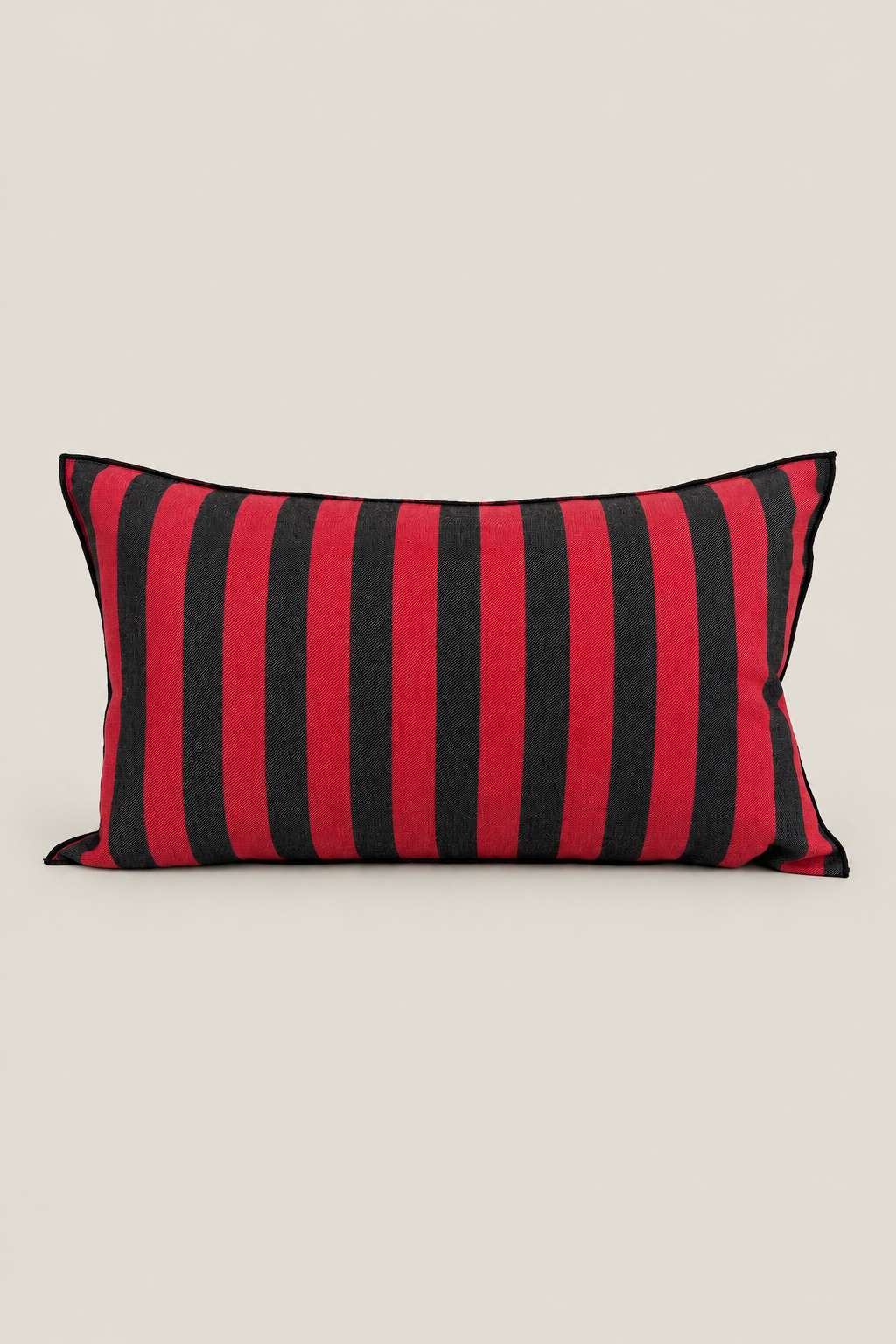 Funda cojín rayas Nazarí rojo y negro 30cmx50cm