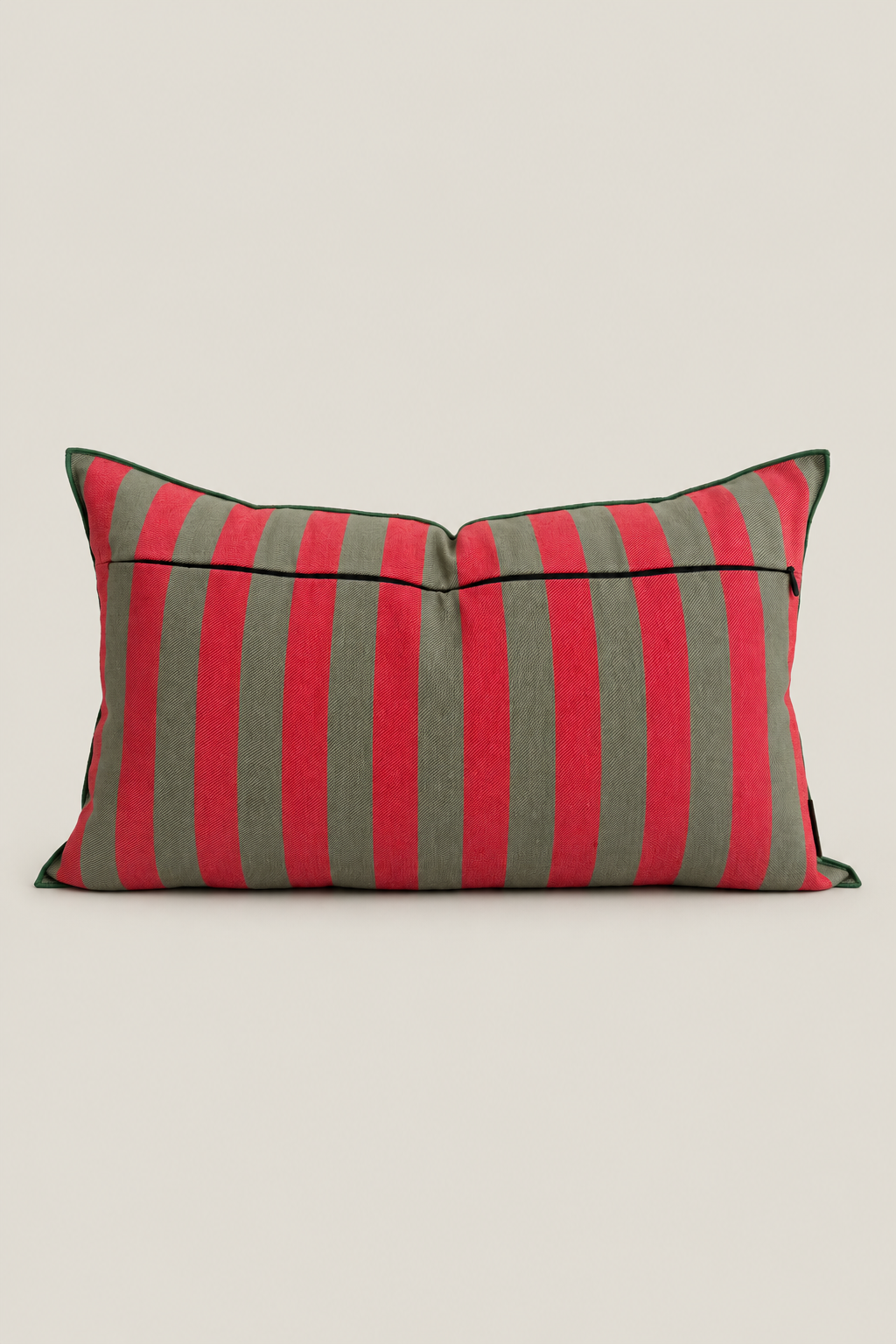 Funda cojín rayas Nazarí rojo y verde 30cmx50cm