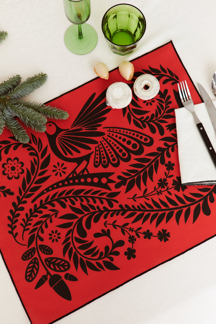 Mantel individual reversible folklore negro (pack de 4)