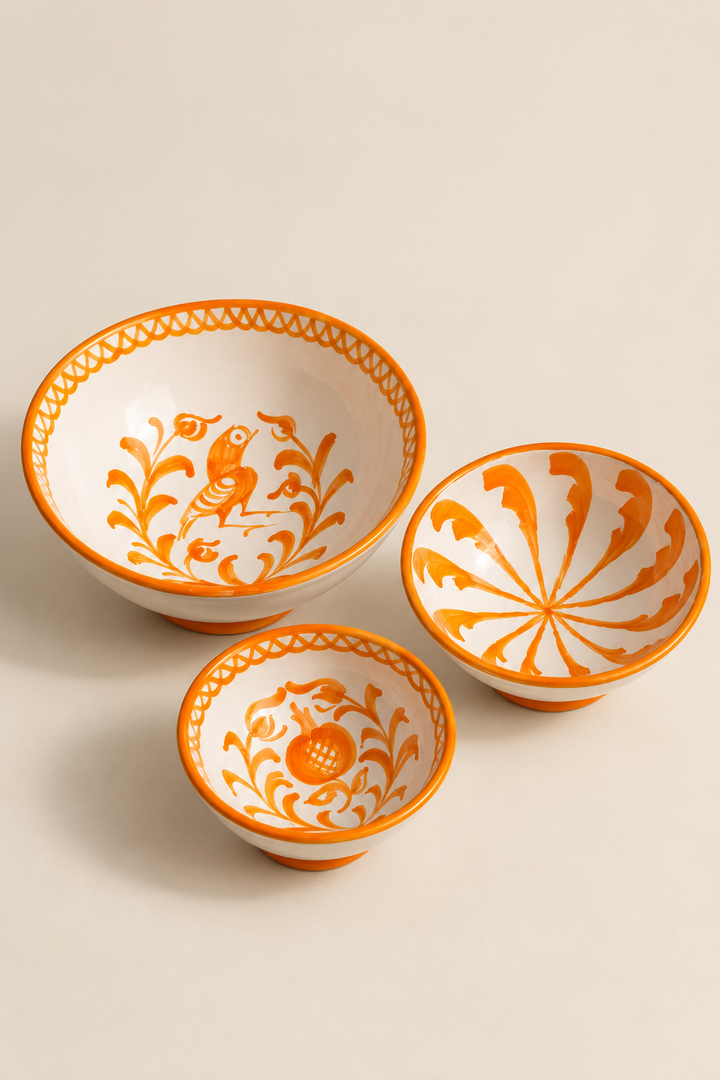 Set de cuencos granaíno naranja ácida
