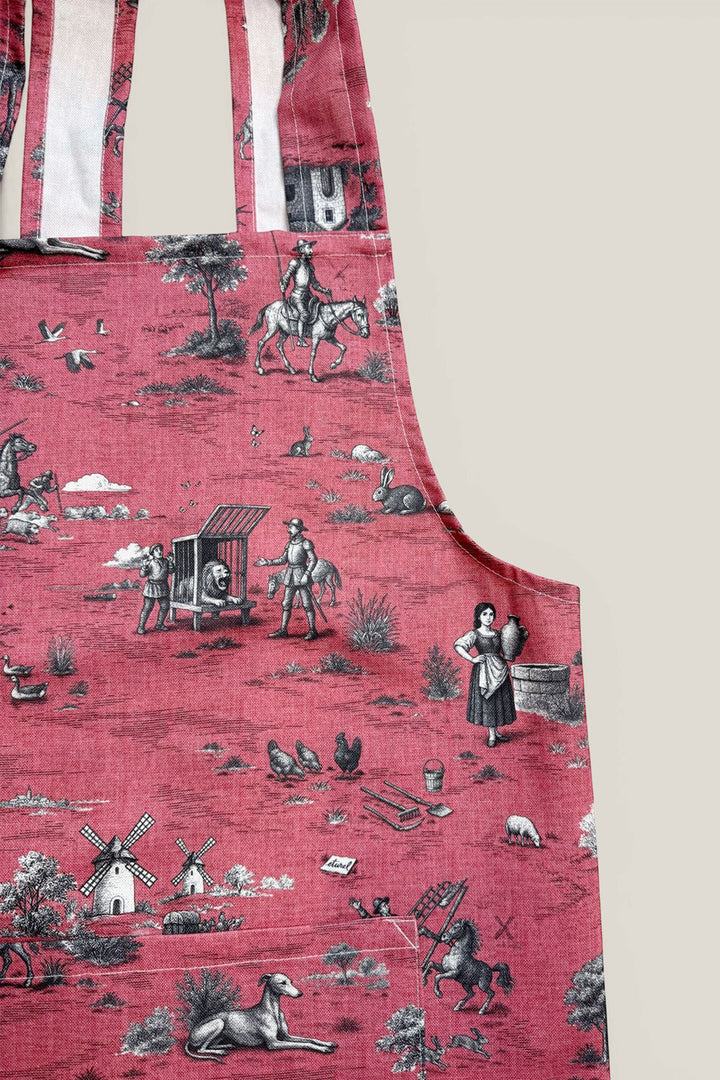 Delantal peto quijote rojo