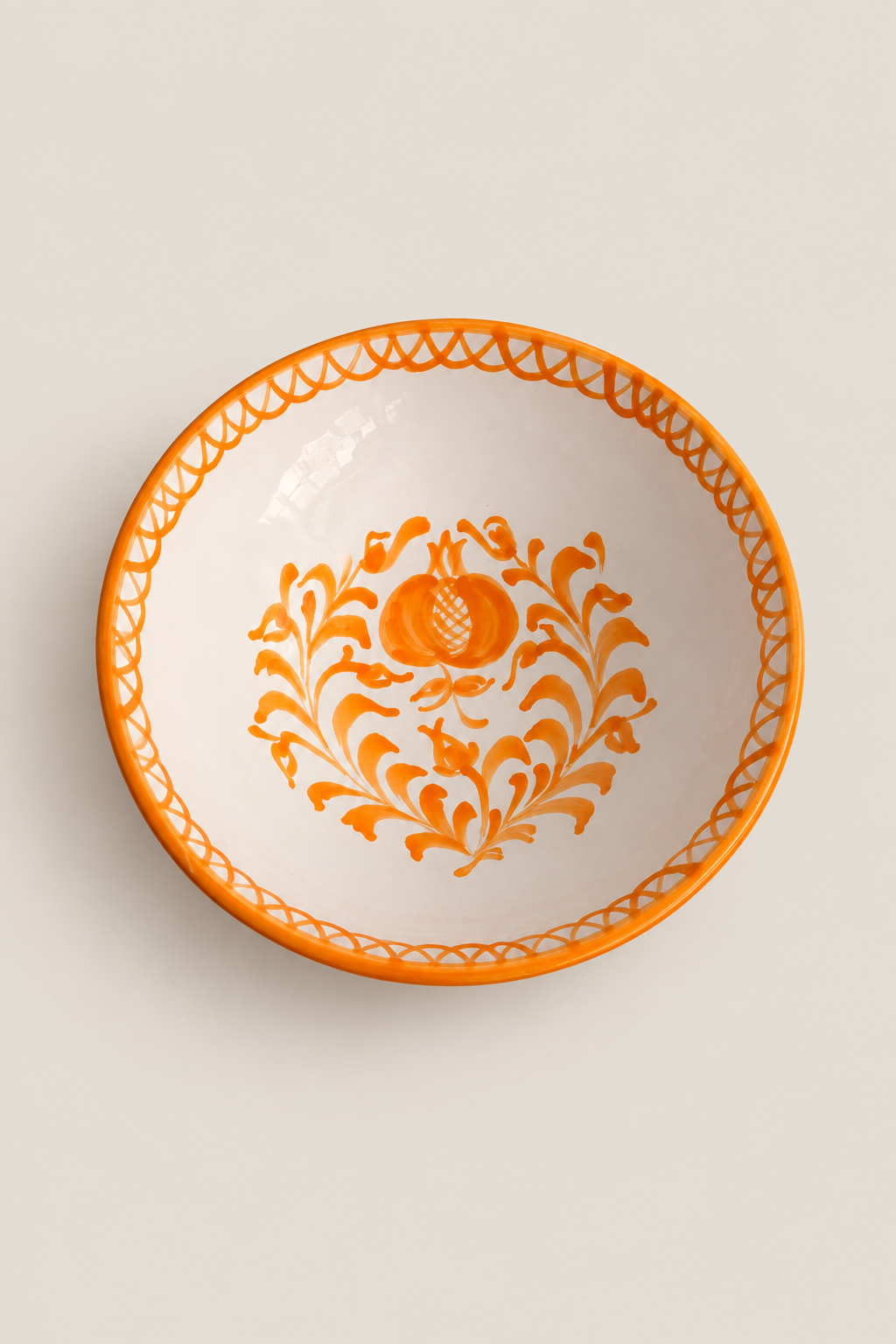 Ensaladera cóncava granaíno naranja ácido