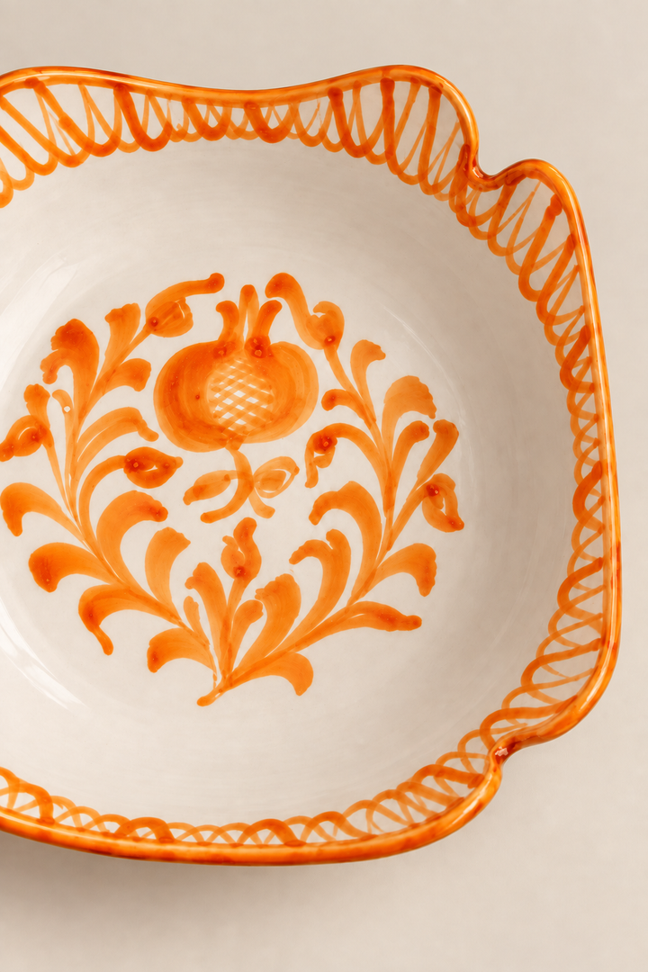 Ensaladera cuadrada granaíno naranja ácida