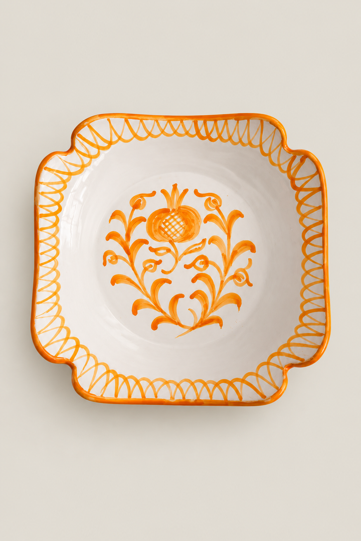 Ensaladera cuadrada granaíno naranja ácida