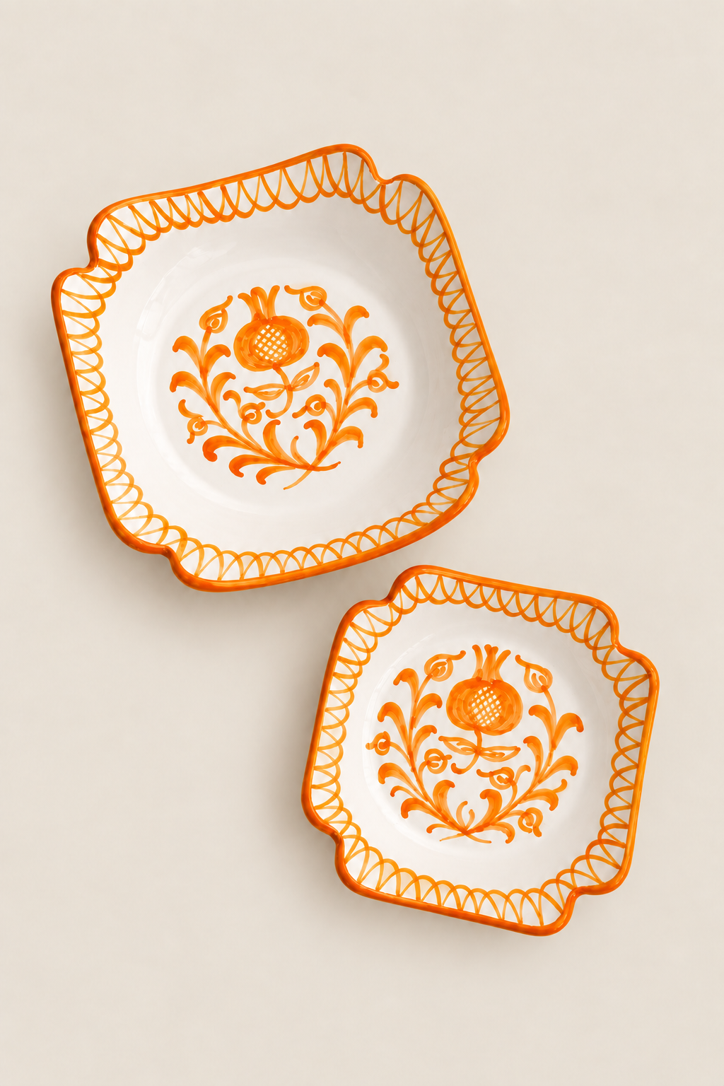 Ensaladera cuadrada granaíno naranja ácida