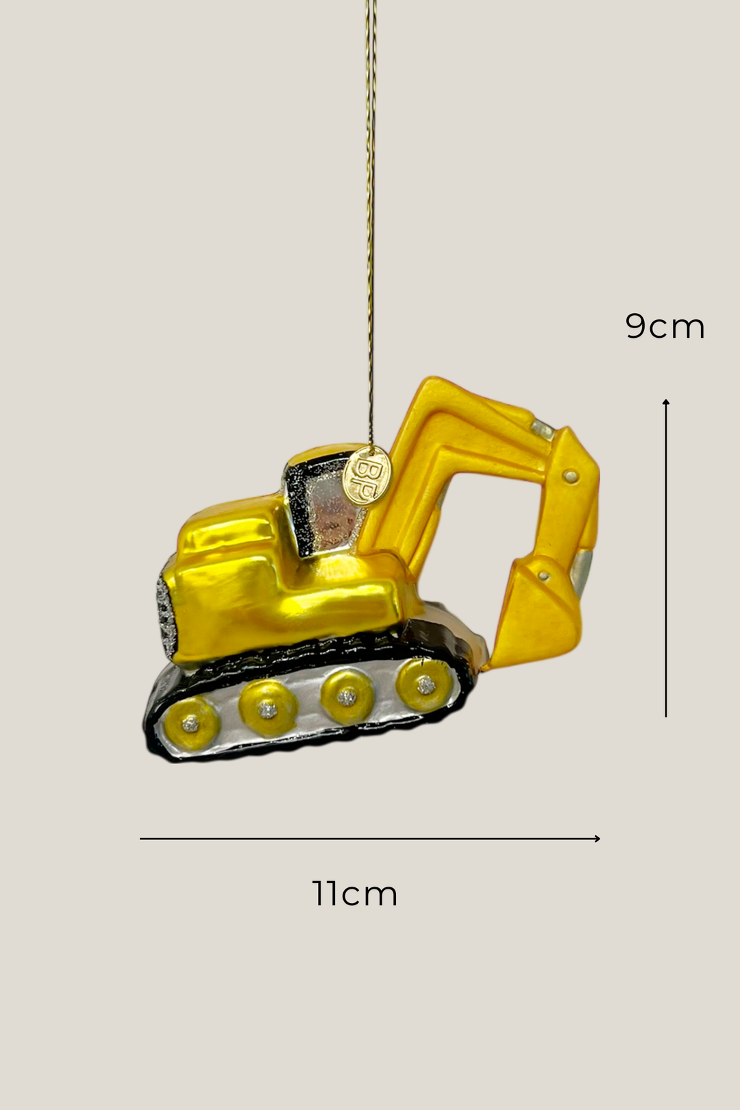 Excavadora colgante de cristal - Adorno Navidad