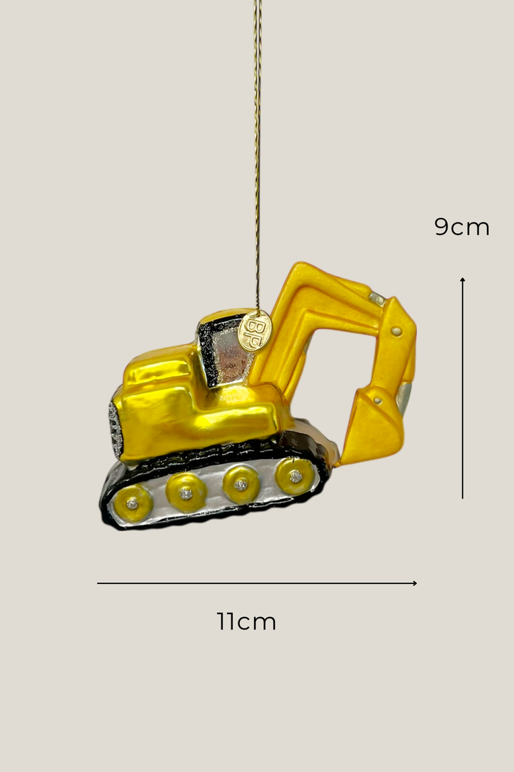 Excavadora colgante de cristal - Adorno Navidad