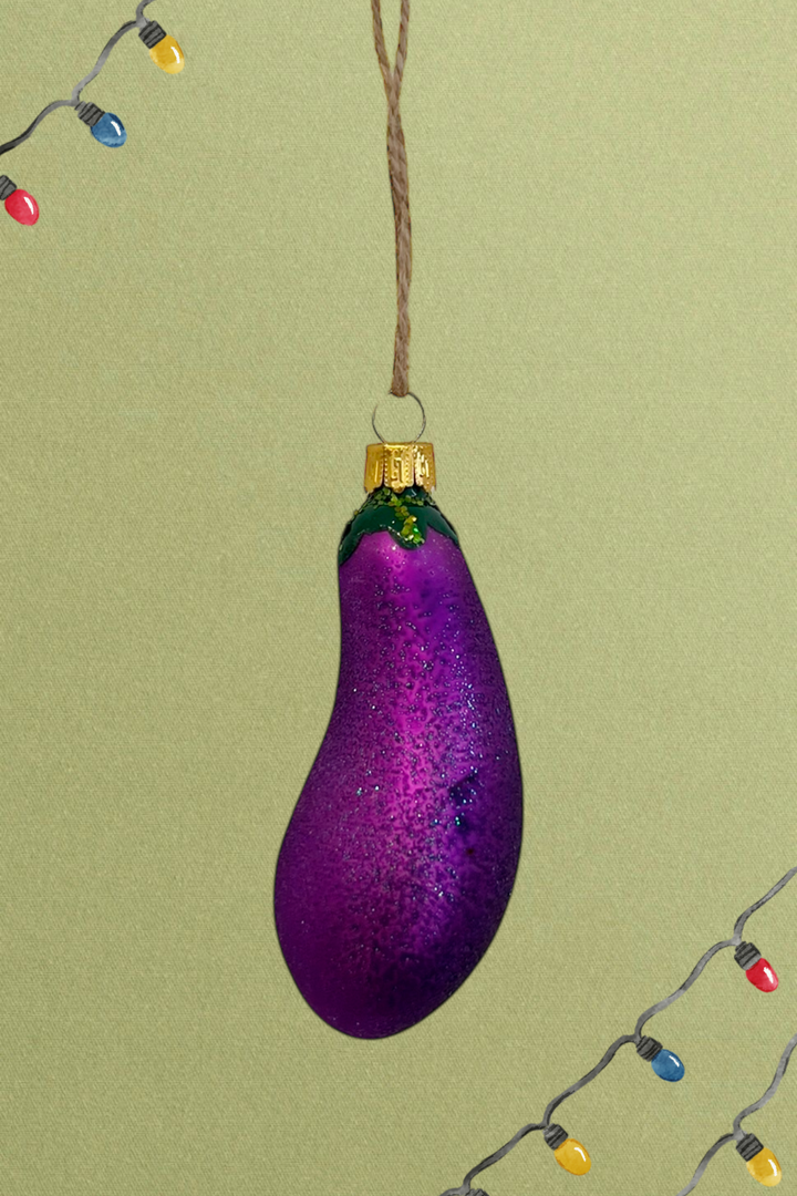 Berenjena colgante de cristal - Adorno Navidad