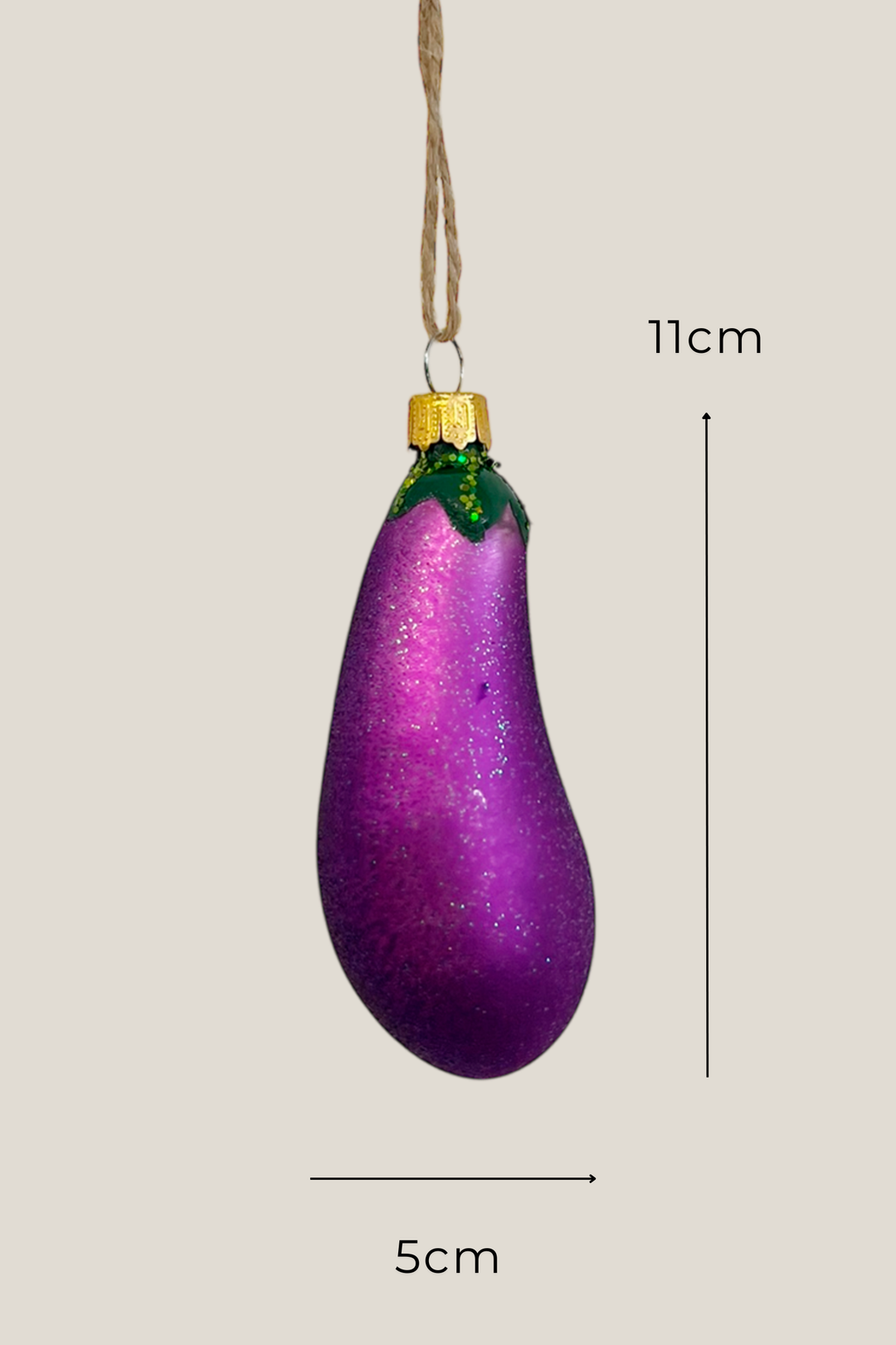 Berenjena colgante de cristal - Adorno Navidad