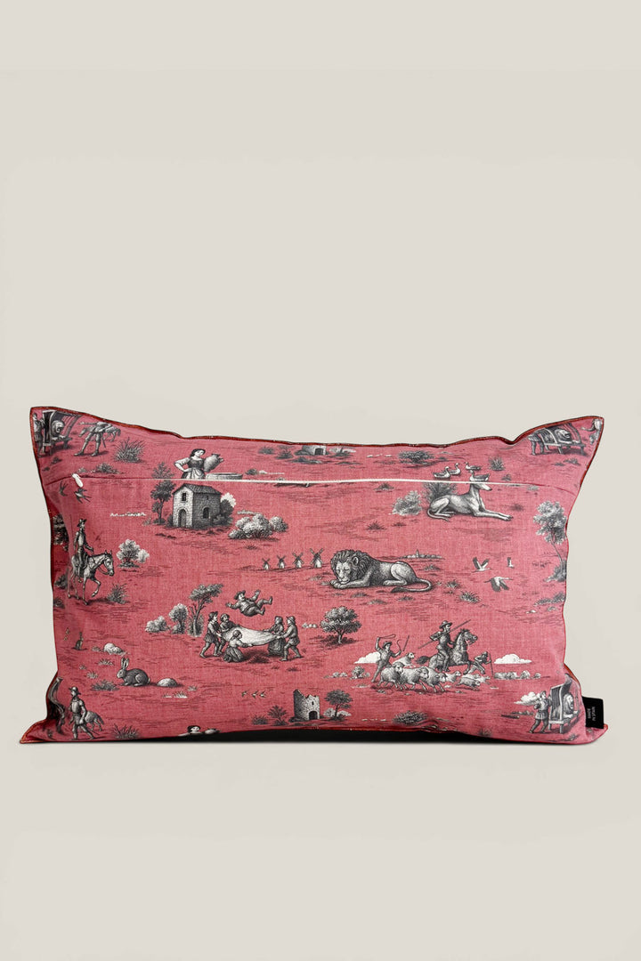 Funda cojín quijote rojo