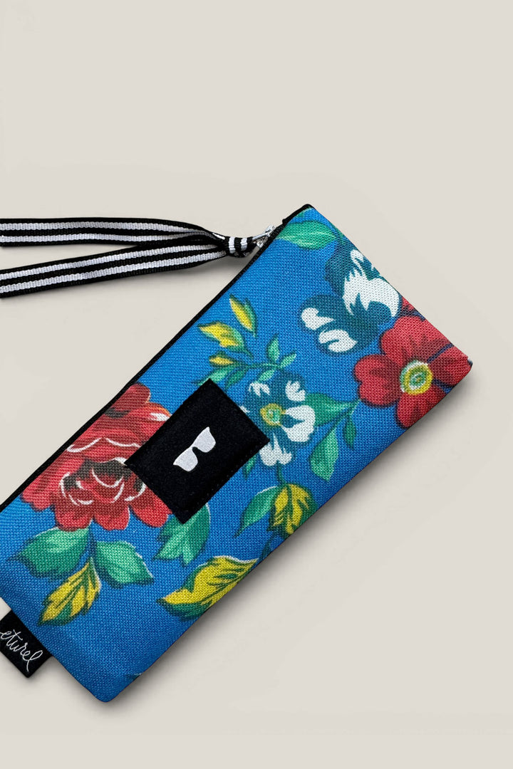 Funda de gafas lona camping flores azul