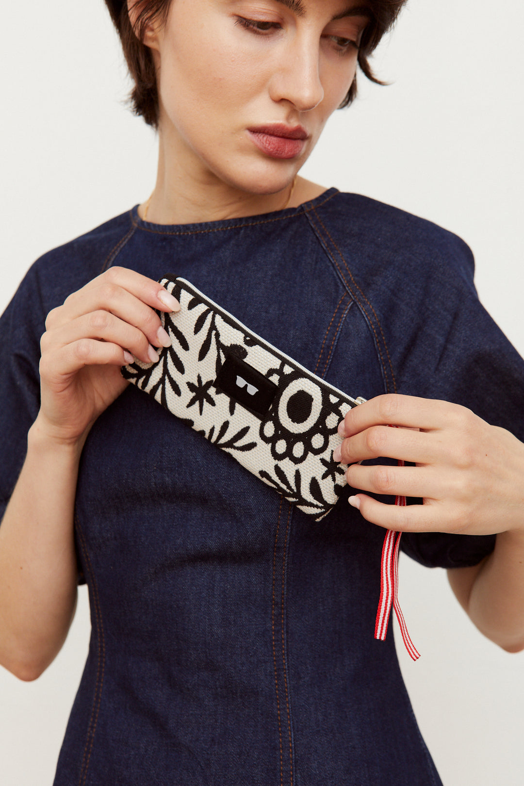 Funda de gafas jacquard granaíno beige