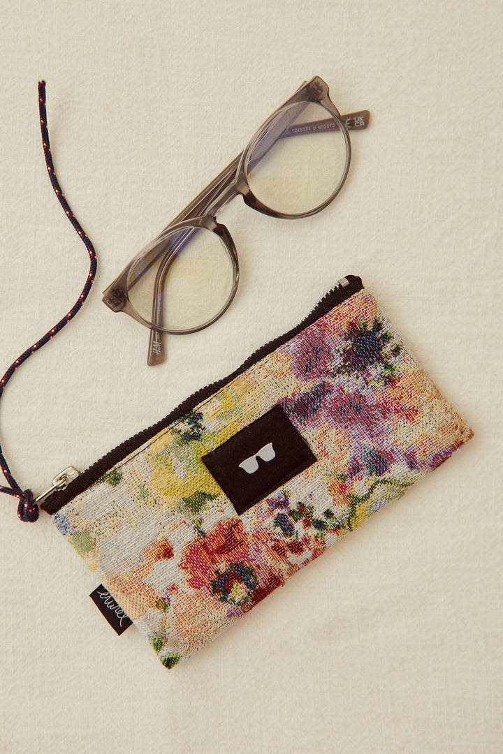 Funda de gafas tejido jacquard flores amapolas