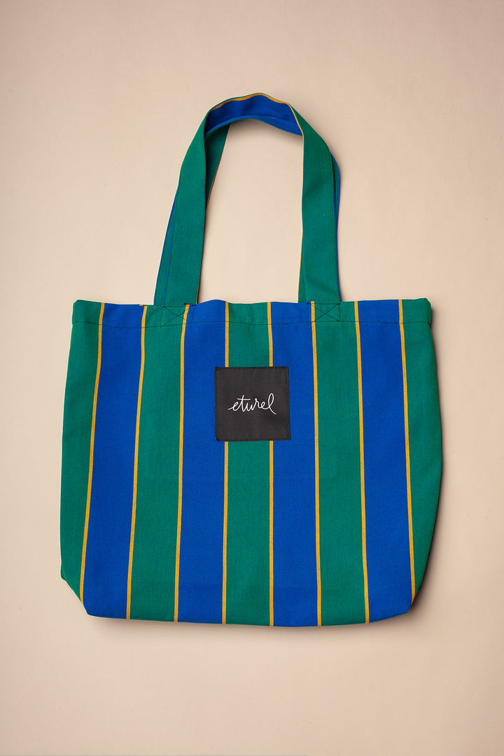 Bolso tote lona toldo rayas