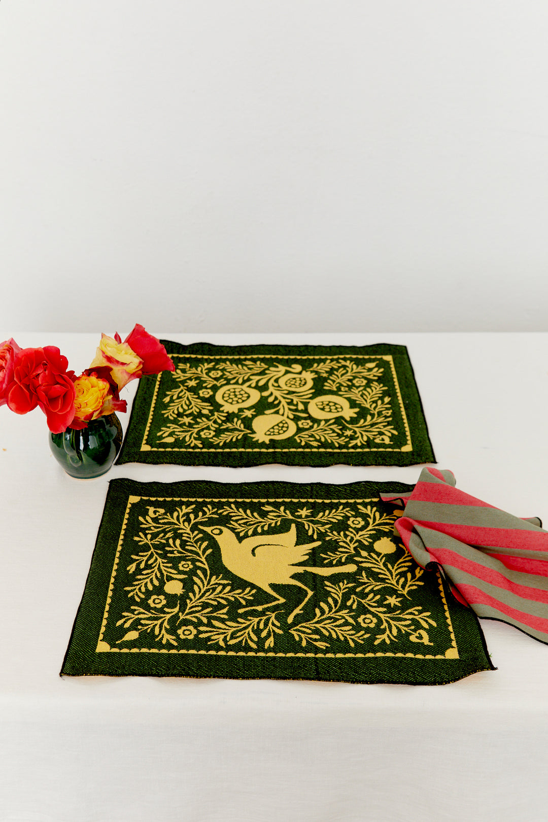 Mantel individual jacquard granaíno amarillo (pack de 2)