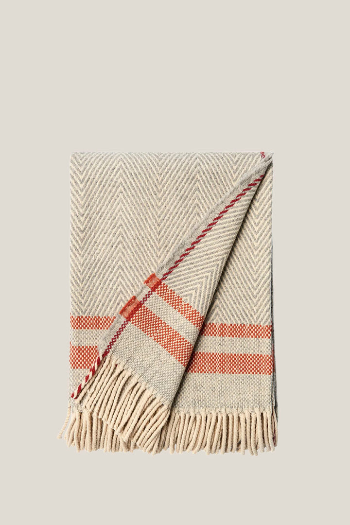 Manta 100% lana vintage serrana beige