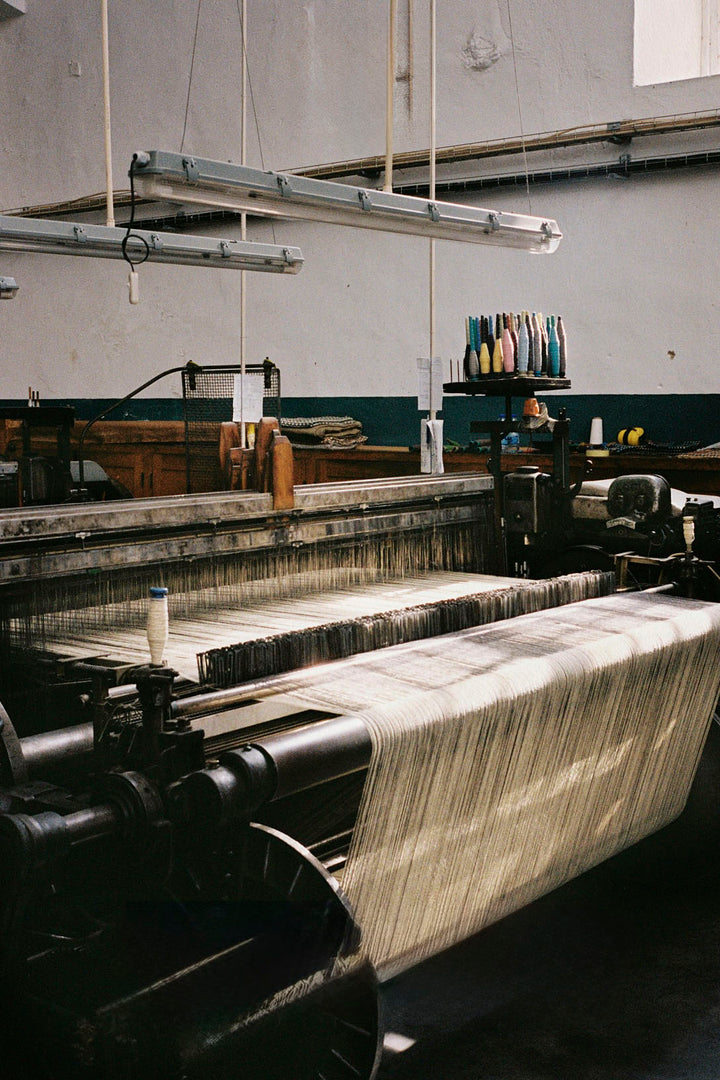 Manta 100% lana vintage medallón azul y verde