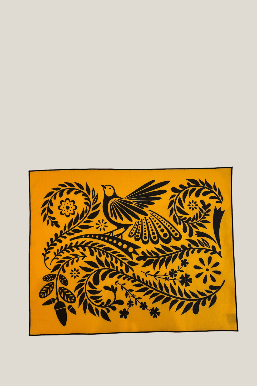 Mantel individual reversible folklore amarillo (pack de 4)