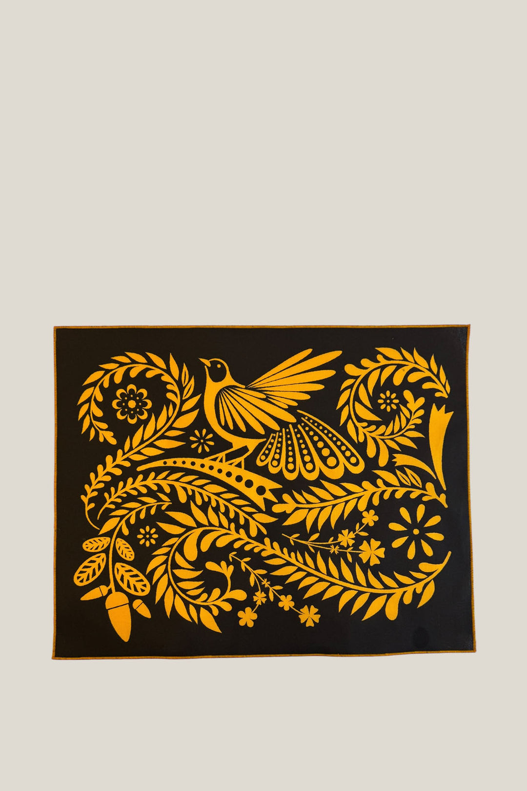 Mantel individual reversible folklore amarillo (pack de 4)